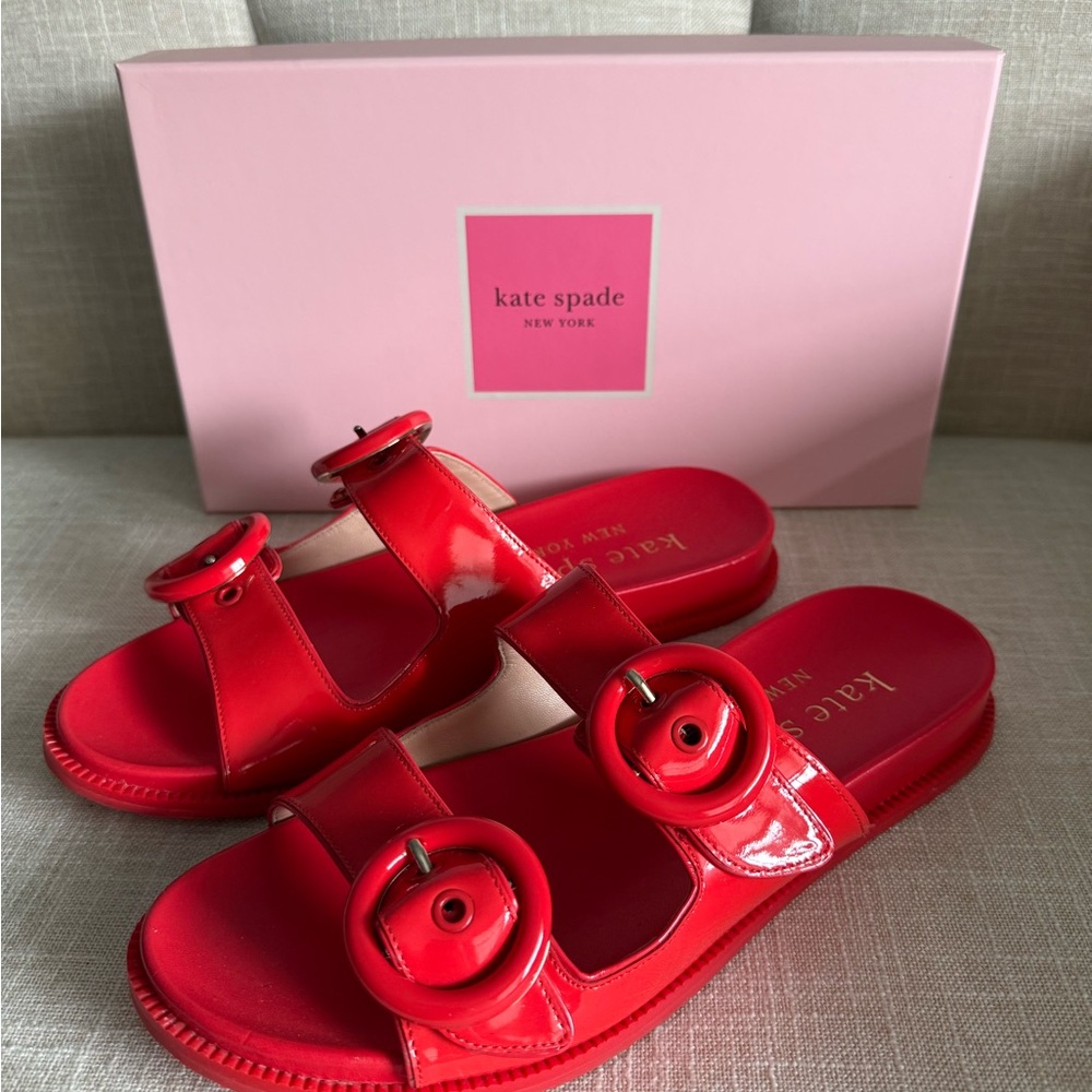Kate Spade New York Rhodes Sandals – Red Leather – Size 9B